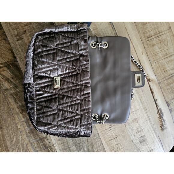 House Of Harlow 1960 NWT Brown Crushed Velvet Quilted Shoulder Bag Elegant - Picture 9 of 11